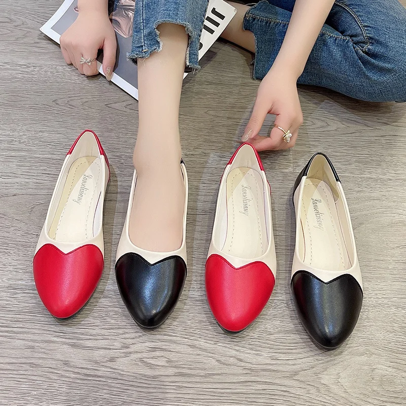 

COOTELILI 2023 New Fashion Flats Shoes Women Flats Square Toe Non-slip Flats Casual Basic Flat Heel Size Loafers Women 35-40
