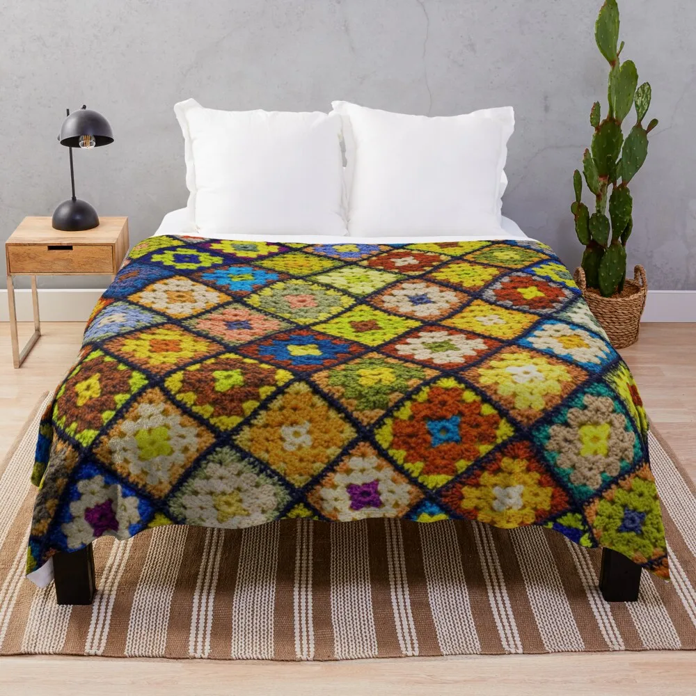 

Вязаное крючком квадратное одеяло с рисунком, пушистое мягкое одеяло, пушистое одеяло