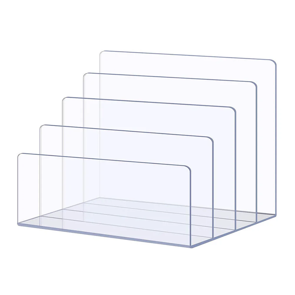 

Holder File Sorter Office Accessory Desktop File Organizer Transparent File Stand for Desktop Office Home
