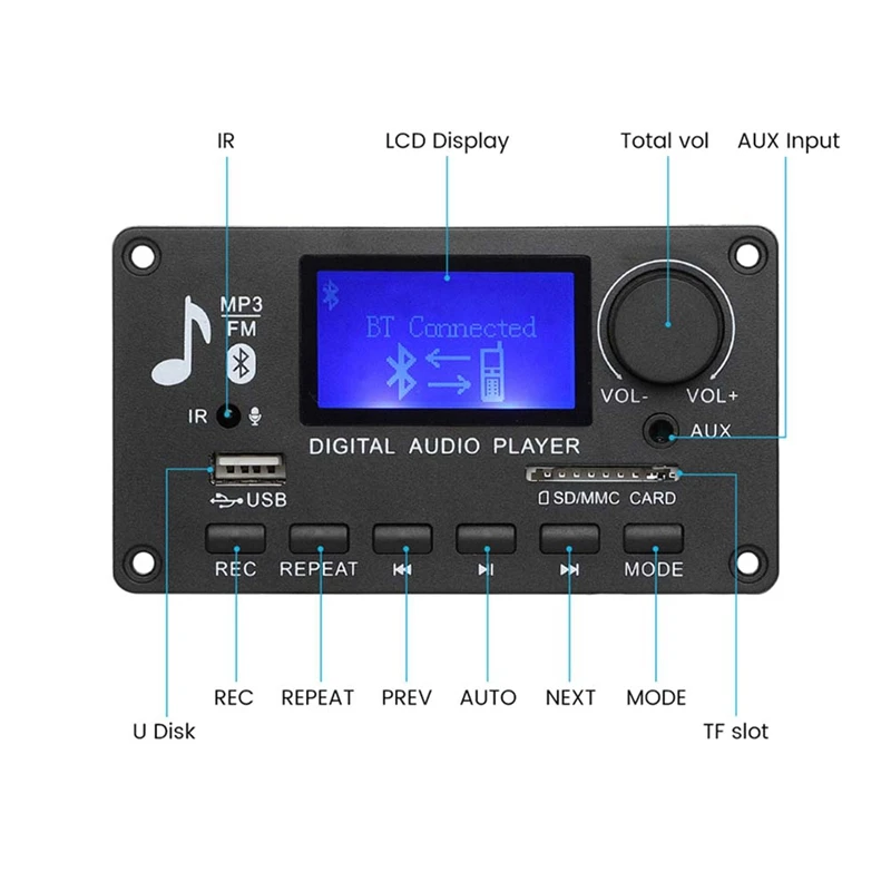 Плата декодера MP3 аудиоцап USB-плеер WMA WAV FLAC APE HiFi декодирование без потерь с