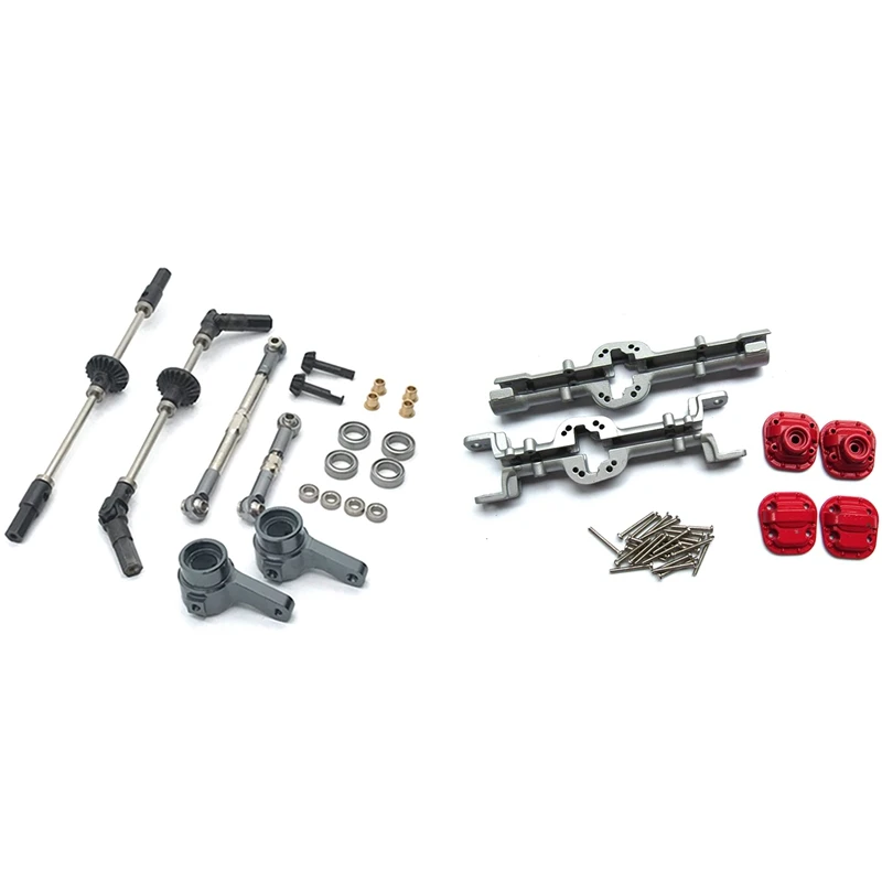 

2 Set RC Car Part: 1 Set Gear Front Rear Bridge Axle Gear Steering Cup Kit & 1 Set Bridge Axle Housing Case