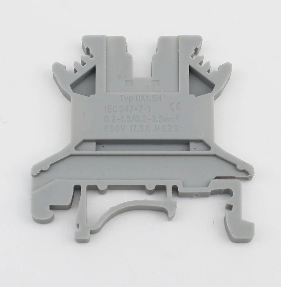 10Pcs UK1.5N UK1.5 Screw Feed-through Universal Plug 2-Connductor Wire Electrical Connector DIN Rail Terminal Block UK 1.5N - купить по