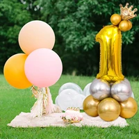 one year number foil balloons happy 1st birthday party decorations baby shower for kids helium baloon birthday globos boy girl
