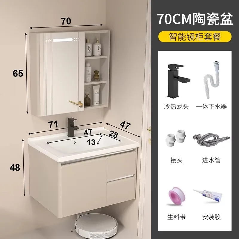 Шкафчик для салона зеркала шкаф хранения многофункциональная полка ванной
