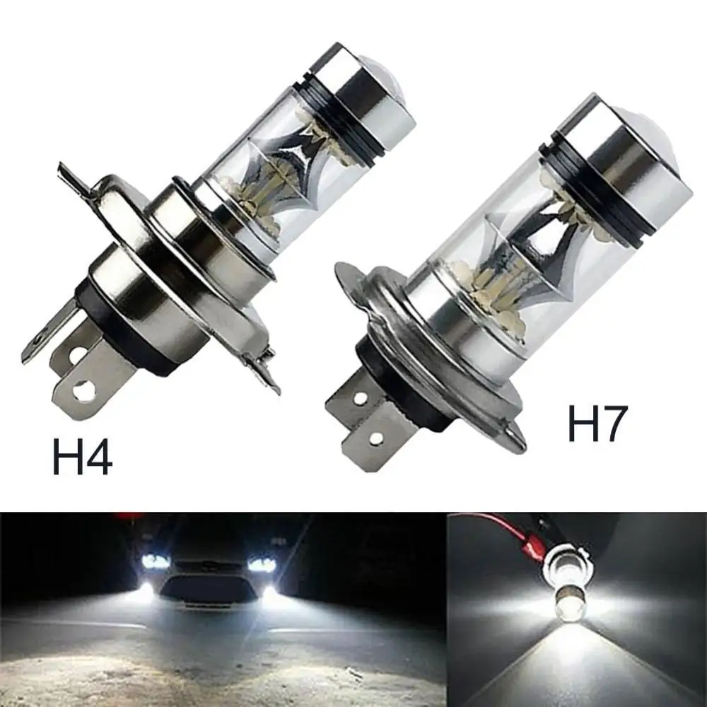 

100W H4 H7 Super Bright 20SMD LED Car Daytime Running Driving Fog Light Lamp