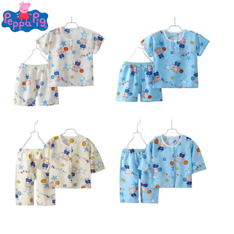 

Peppa Pig animation peripheral kawaii cartoon Peggy short-sleeved shorts suit creative air-conditioning clothing gift wholesale