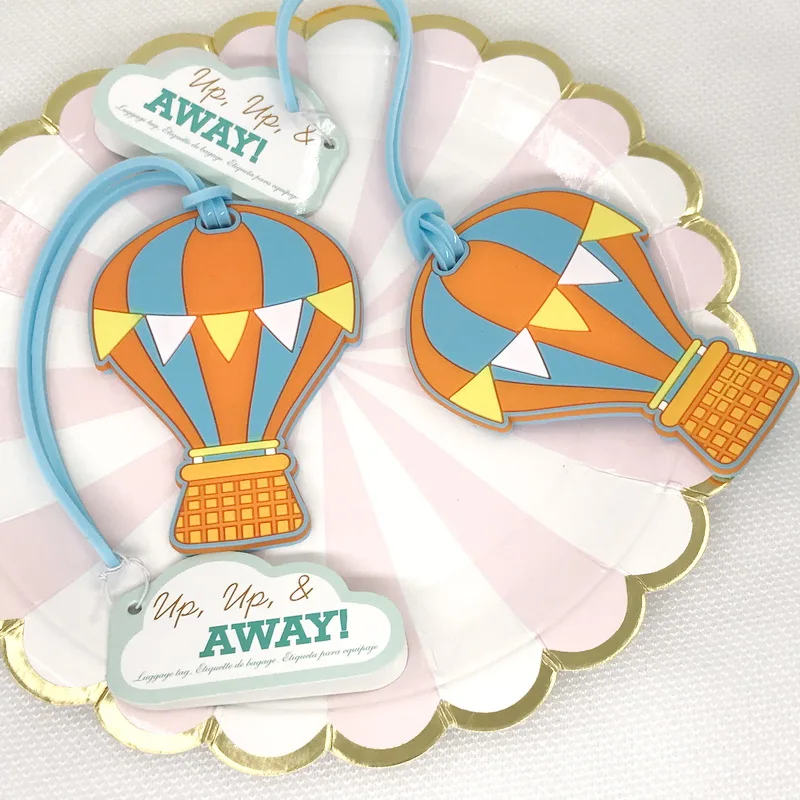 

12pcs "Up, Up & Away" Hot Air Balloon Luggage Tag Wedding Baggage Tags Bridal Shower Favors