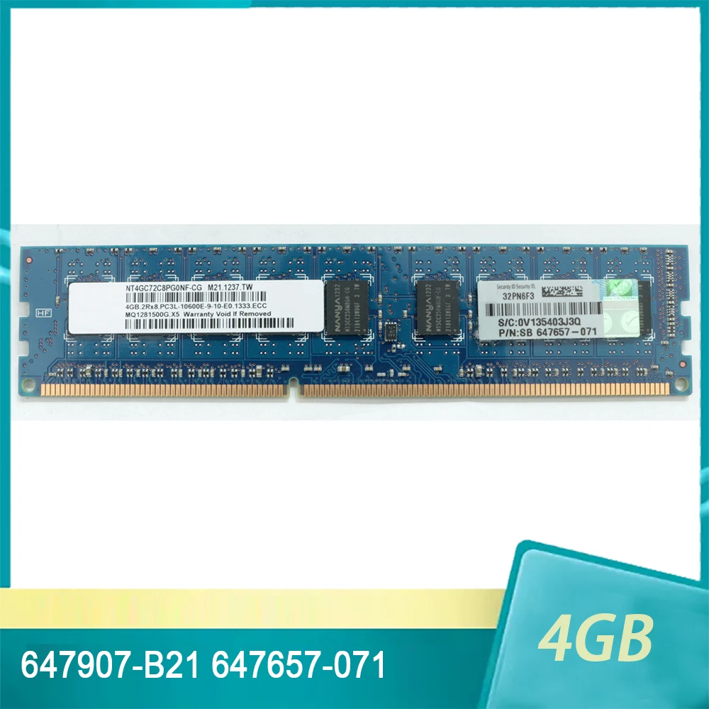 Серверная память для HP 647907-B21 647657-071 4 Гб 2RX8 PC3L-10600E DDR3 1333 ECC, высокое качество, быстрая доставка