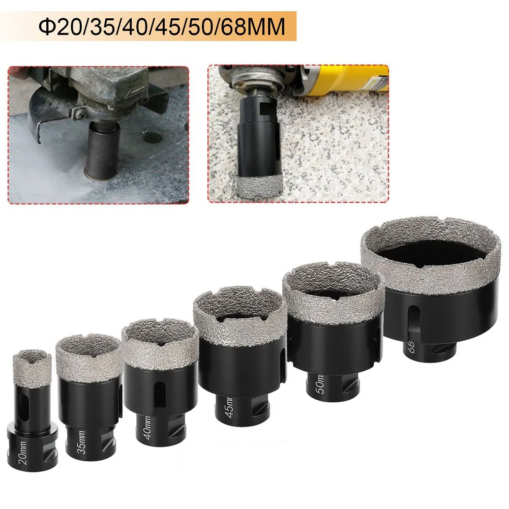 6Pcs M14 Thread Drill Bit Dry Vacuum Brazed Diamond Drill Core Bit Ceramic Tile Hole Saw Woodworking Tool Tile Hole Opening Tool
