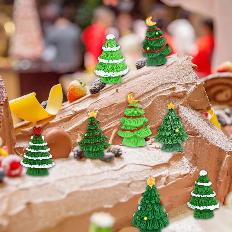 Мини-рождественская елка из смолы Рождественский микропейзаж ремесло сказочные