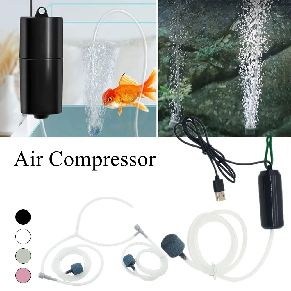 

4 Colors Silent USB Mini Household Fish Tank Accessoris Stone Portable Aerator Oxygenator Compressor Aquarium Tube Low Noise