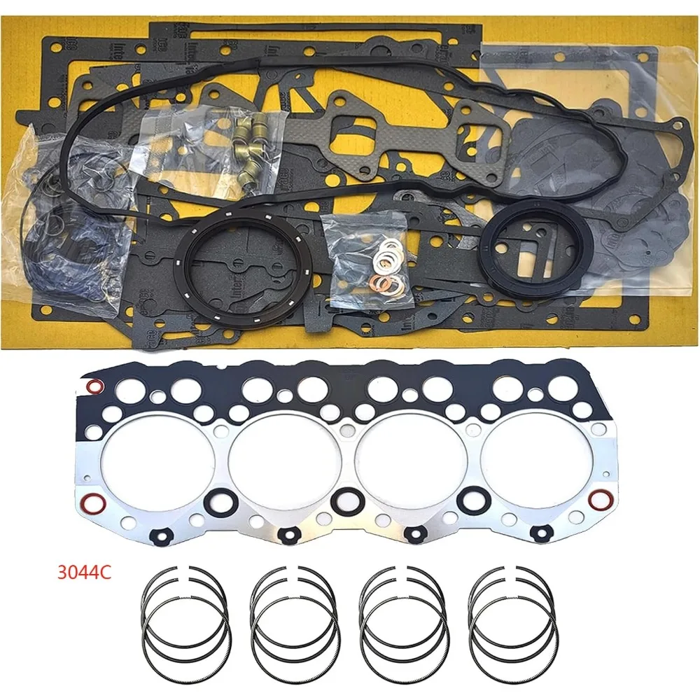 Фото Полный комплект прокладок + 4 комплекта поршневых колец для 3044C Caterpillar 262C 908H Skid Steer №1