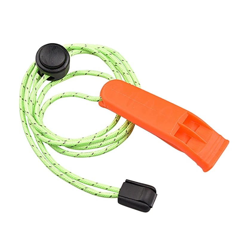 

Outdoor Survival Whistle Emergency Whistle for Camping Hiking Football Basketball Double Hole with Rope