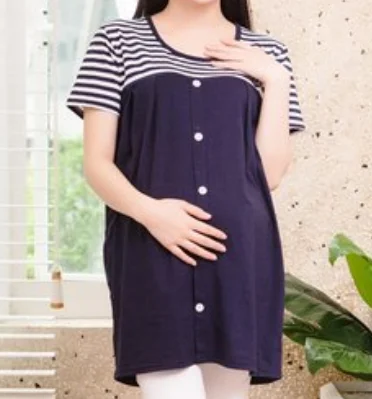 2023  Women  Maternity   T Shirt Girl Shirt New Mom Big Size Loading Pregnant green Funny Baby