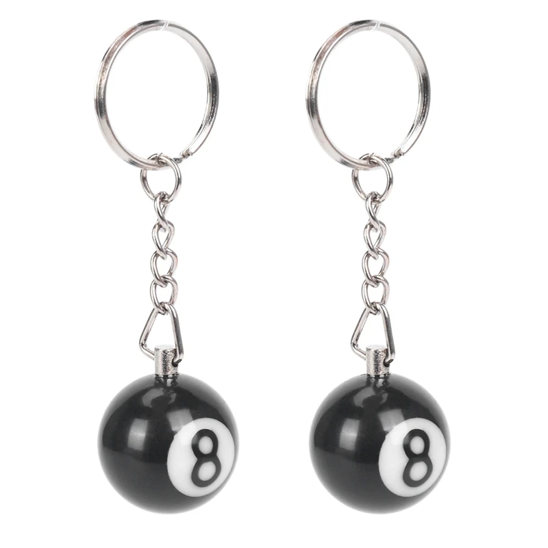 

10X Billiard Ball Key Chain Key Ring Happy No. 8