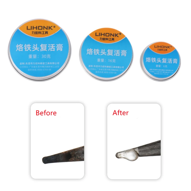 

Electrical Soldering Iron Tip Refresher Solder Cream Clean Paste for Oxide Solder Iron Tip Head Resurrection Oxidative Cleaning