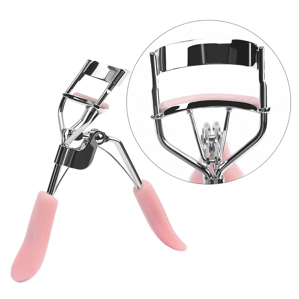 

1 шт. женские серебряные бигуди для ресниц, зажим с розовой ручкой, бигуди для ресниц, инструмент для подтяжки ресниц