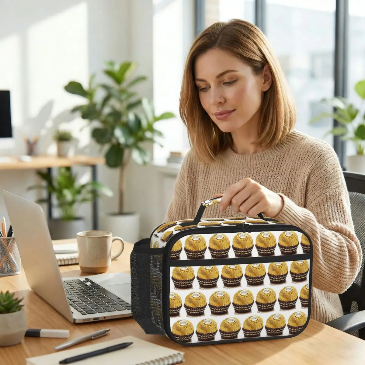 Фото Термосумка для обедов Ferrero Rocher для детей, школьный термоконтейнер, переносная сумка-холодильник для еды, портативный ланч-бокс №1