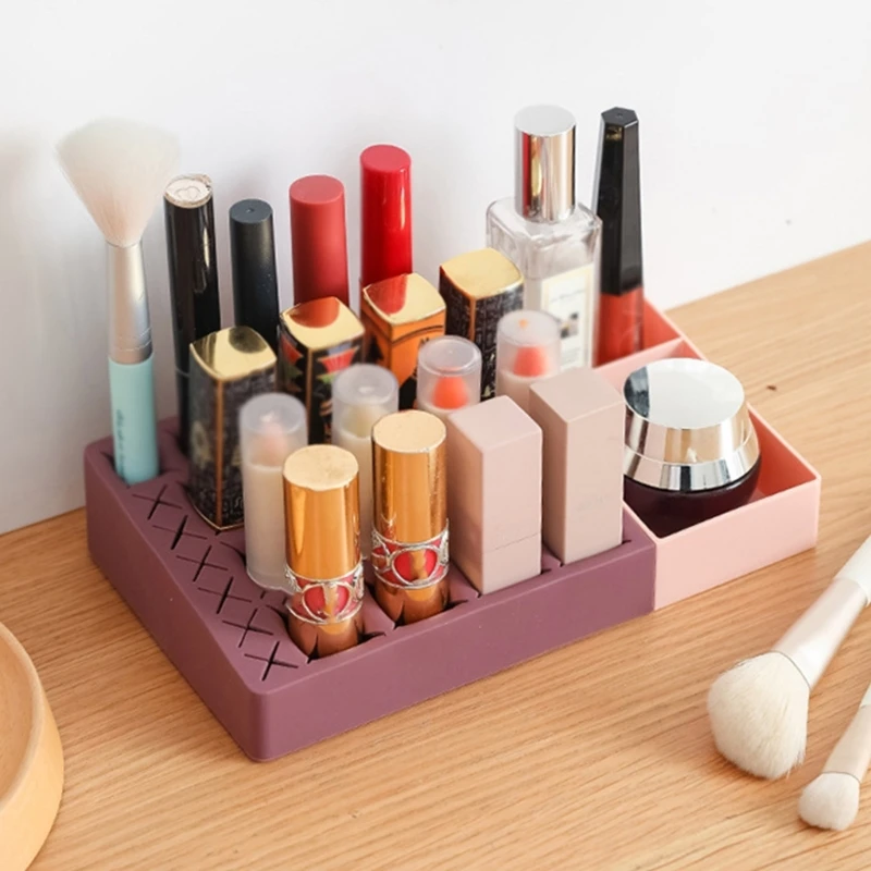 

Multi Grids Jewelry Cosmetic Makeup Box Eyebrow Pencil Display Brush Lipstick Storage Rack Holder Silicone Organizer