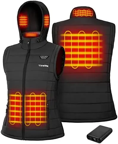 

Women's Heated Vest with Retractable Heated Hood and Battery Pack for Hunting/Hiking (Black & Next Camo G2, S-XXL)