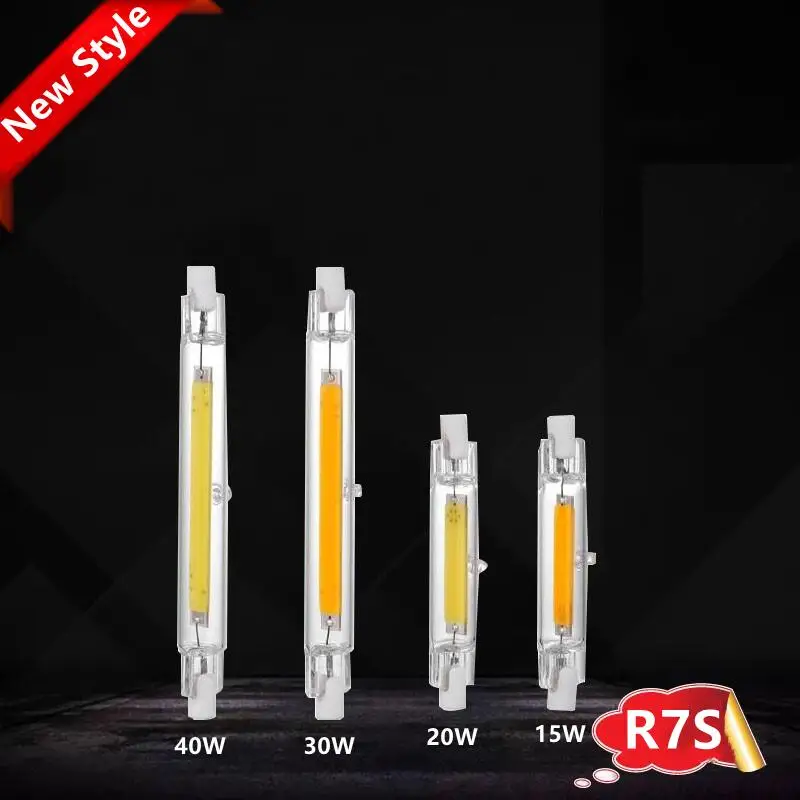 

2022 New style R7S LED COB Glass Tube 78mm 118mm High Power J78 J118 Light Bulb AC110V 220V Home Replace Halogen Lamp