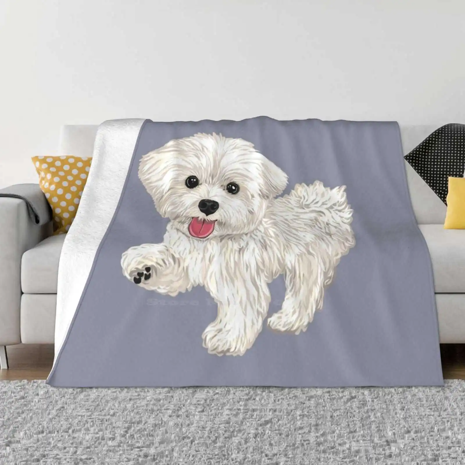 Мальтийское лохматый плед Мягкое теплое одеяло Диван/кровать/путешествие Любовь