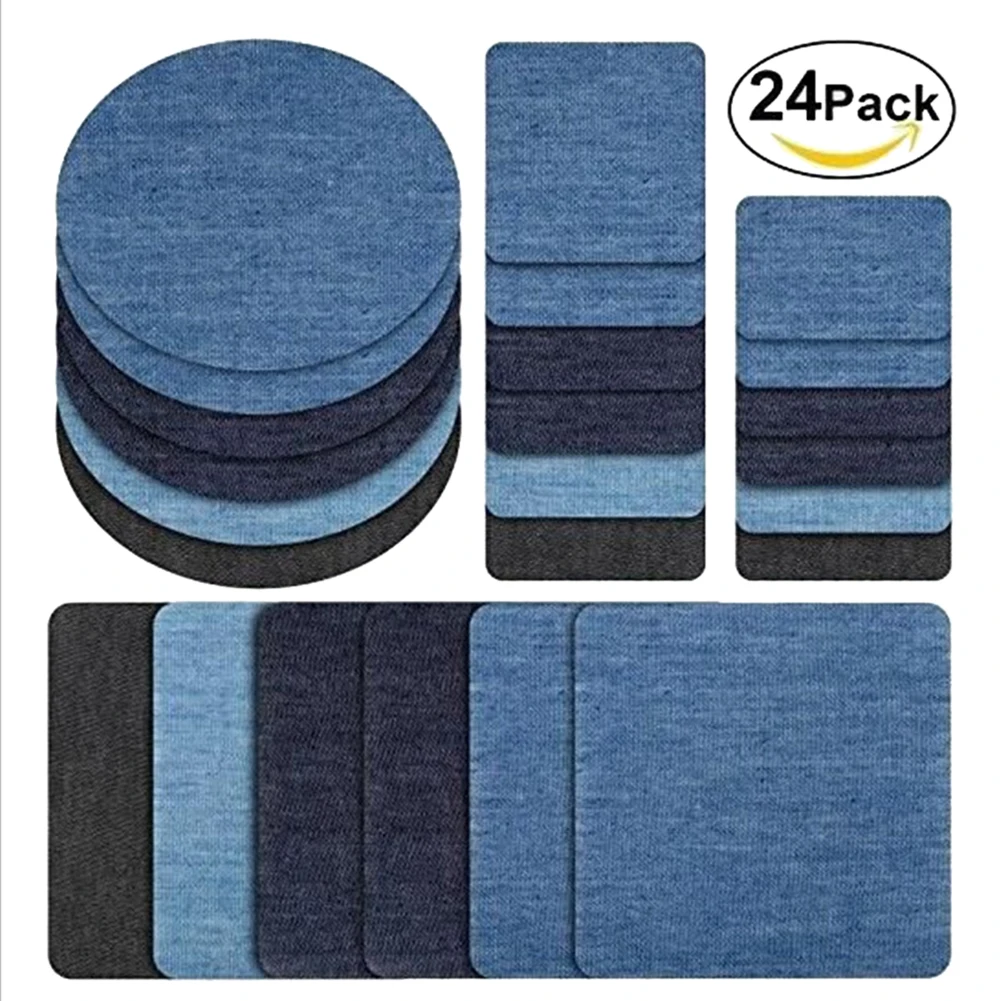 Джинсовые вырезы прямоугольные овальные клейкие нашивки тканевые для локтей