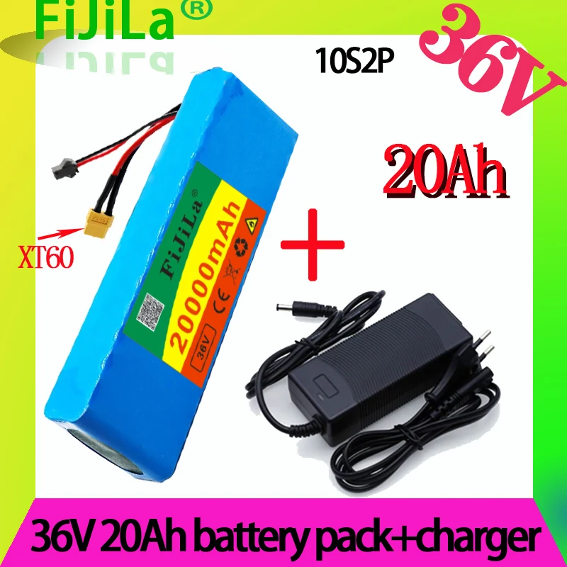 

New 36V 20Ah10S2P 18650 Rechargeable battery pack 20000mAh,modified Bicycles,electric vehicle 42V Protection PCB +42V Charger
