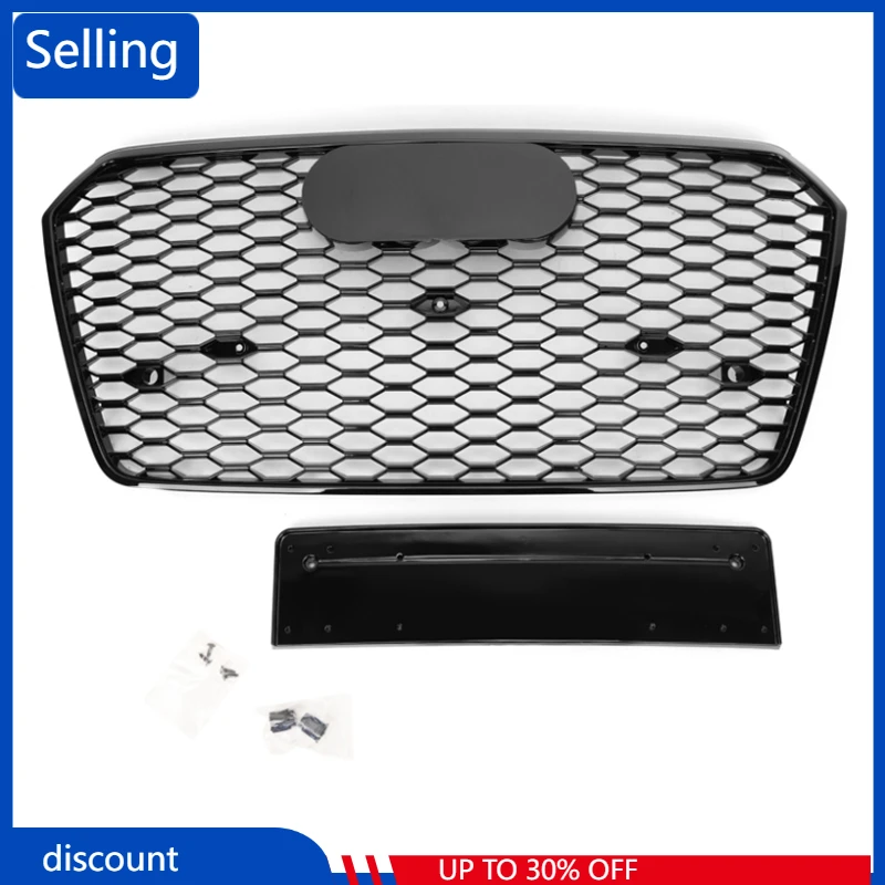 

Для RS7 Style Front Sport Hex Mesh Honeycomb HoodGrill глянцевый черный для Audi A7/S7 2016 2017 2018 2019 CarAccessories Быстрая доставка