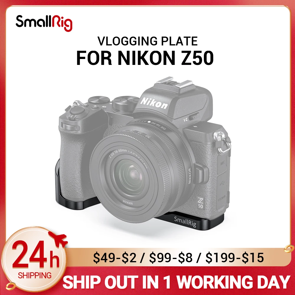 

SmallRig Vlogging Mounting Plate for Nikon Z50 Camera Rig With Cold Shoe Mount for Mic Microphone or Light 2525