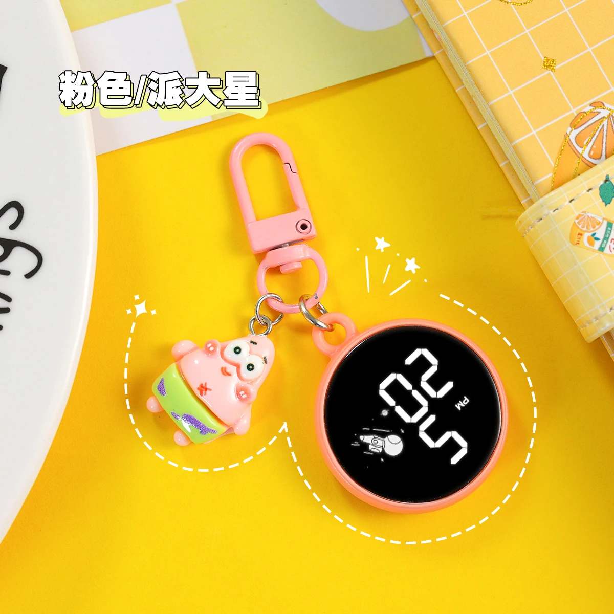 Губка Боб мультяшный брелок маленькие подвесные часы детские электронные