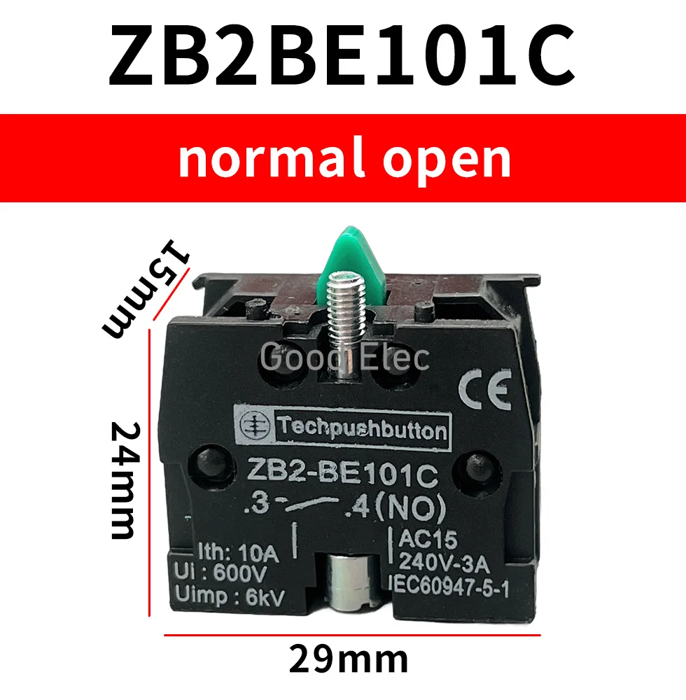 

Контактный блок переключателя ZB2BE102C (NC), ZB2-BE101C (НО) 10А 600В