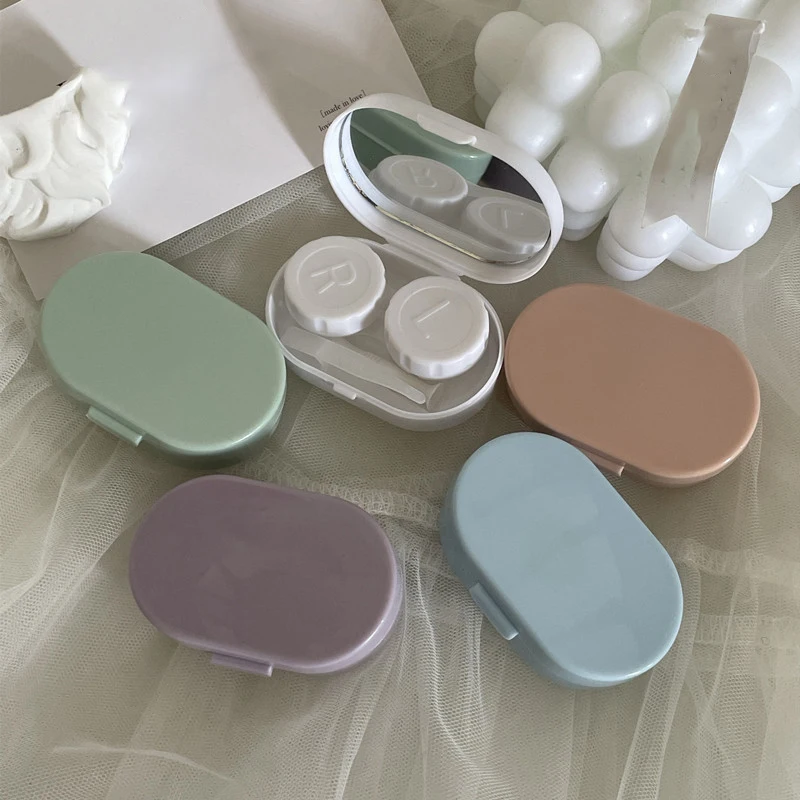 Матовые конфетные цветные женские Мини-контактные линзы фотоемкость для