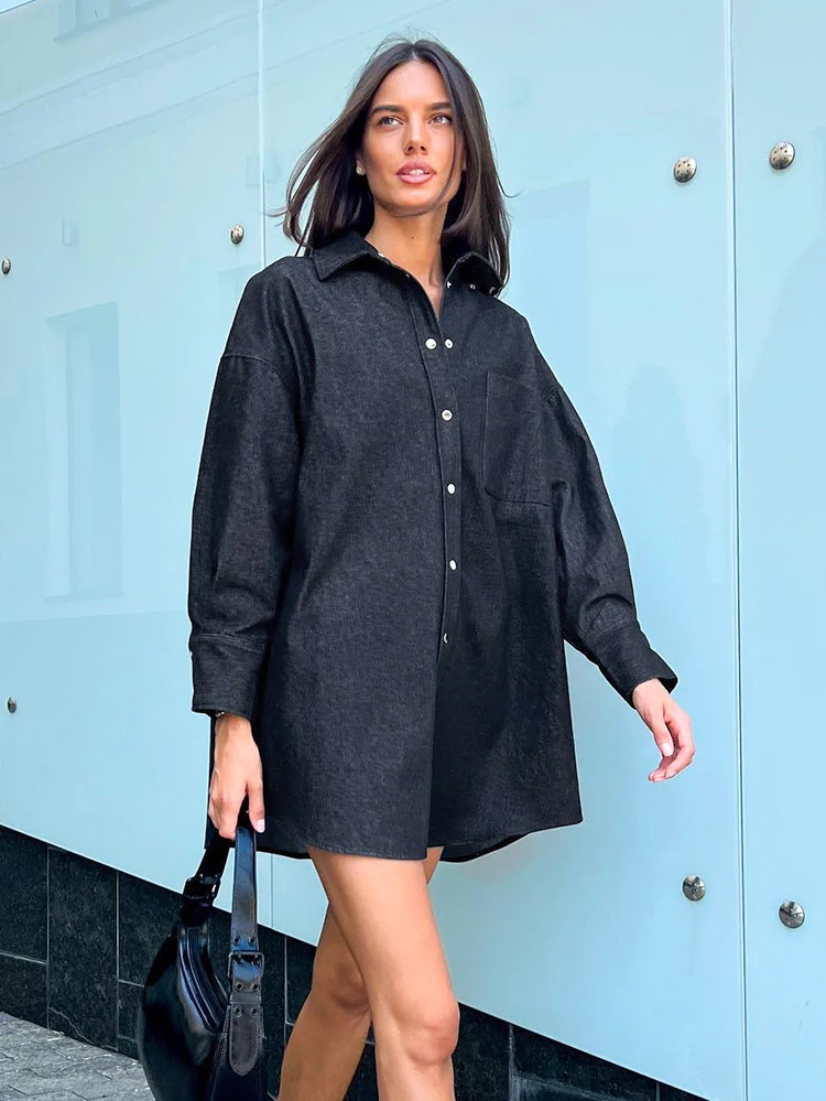 Mnealways18 уличные женские длинные потертые джинсовые рубашки с длинным рукавом