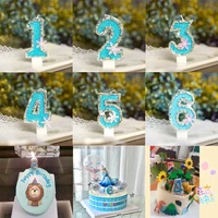 blue snowflake number happy birthday cake toppers cakes decoration tools birthday party digital cakes dessert cupcake decor