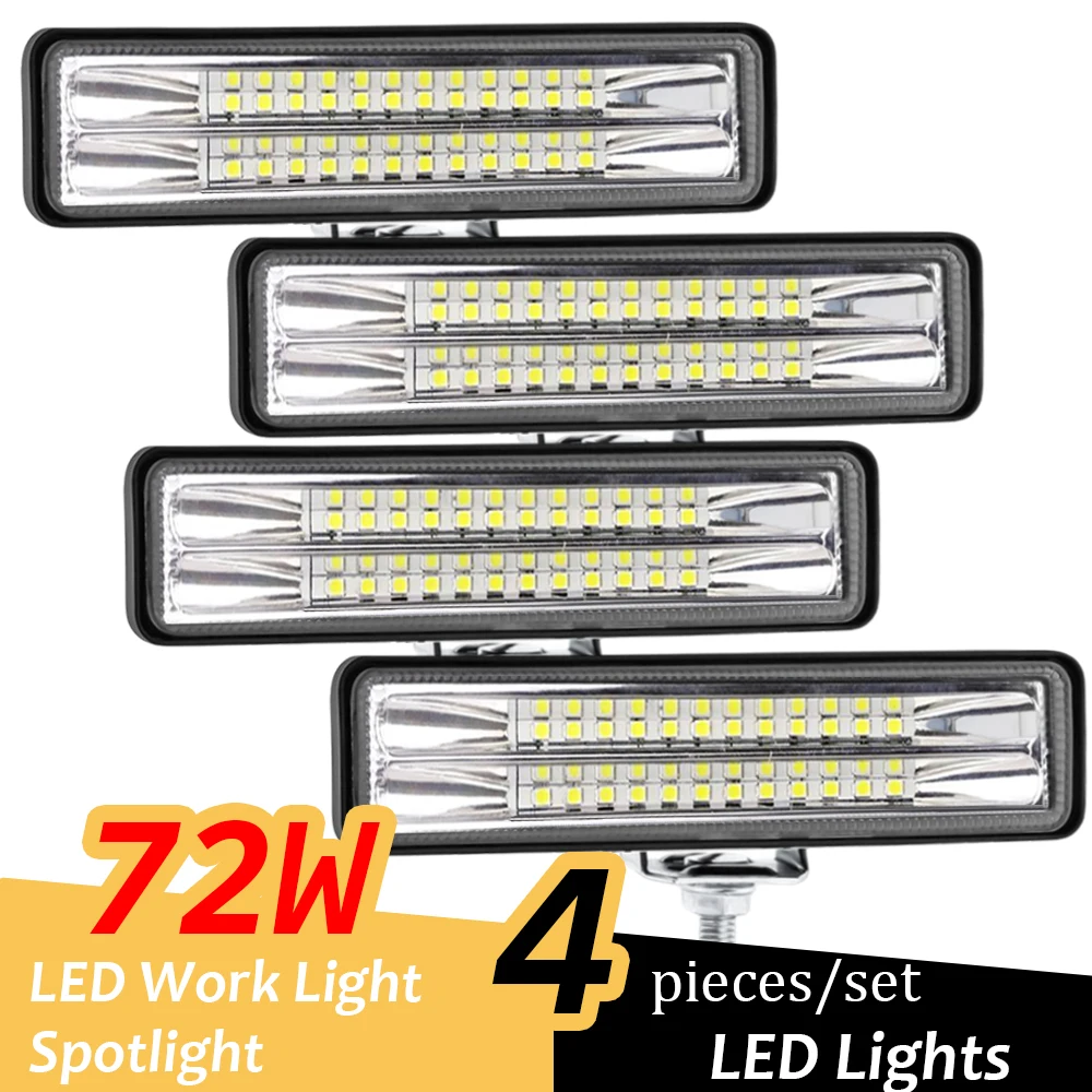 

Автомобильный Рабочий фонарь, 24 светодиода, противотуманные фары, точесветильник свет для внедорожника, 72 Вт, светодиодный ночной фсветиль...