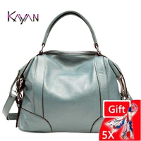 vintage women genuine leather shoulder bag large capacity handbag luxury female tote solid color tote purses pillow bag