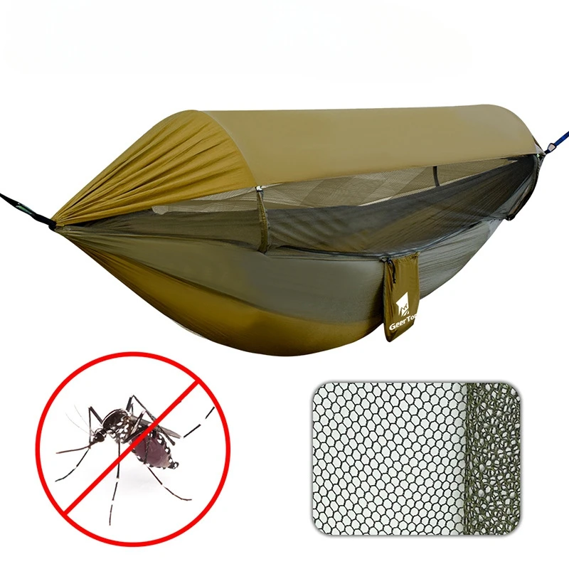 

Nylon Portable Rainproof Mosquito Net Hammock Haning Outdoor Camping Swing Beds Sun Protection Tourist Playing Outside Equipment