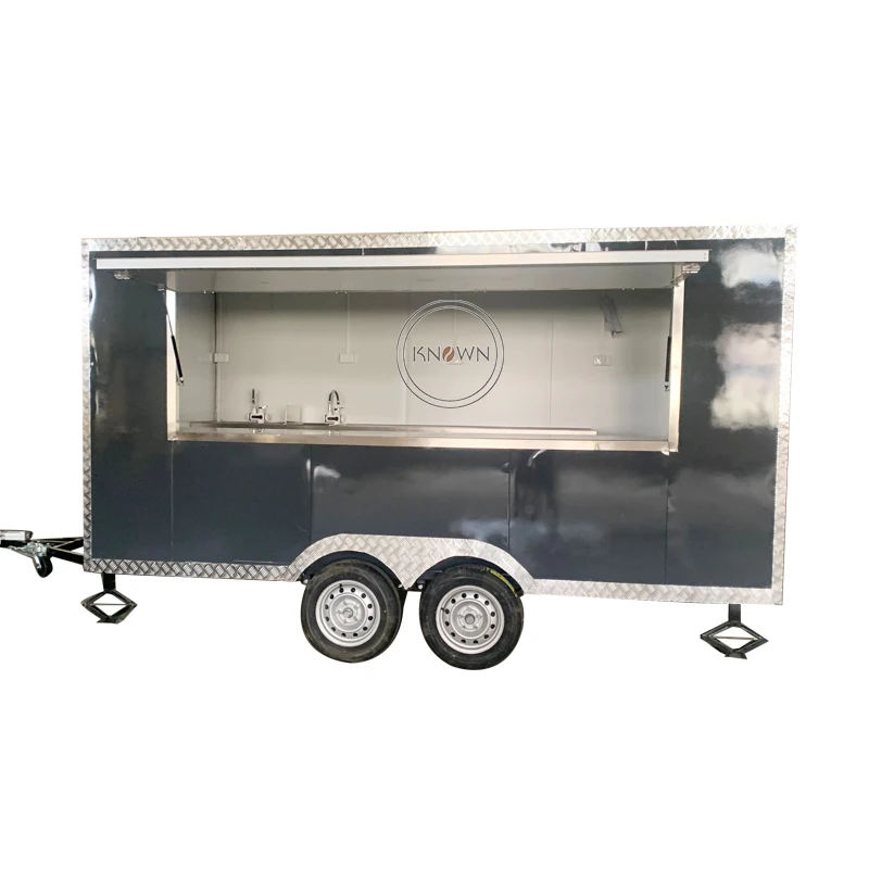 13 Ft Street Food Vending Van Catering Fully Equipped Concession Street Mobile Food Truck Cart Fast Food Trailer for Sale USA
