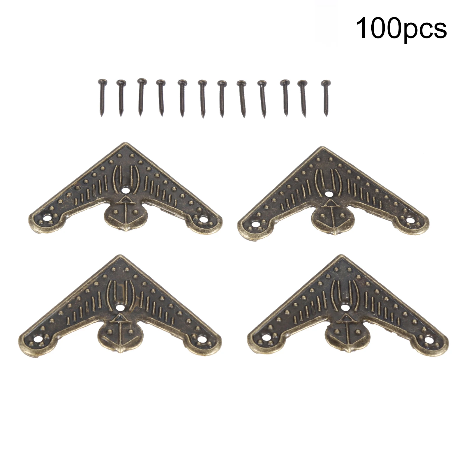 

100pcs Corner Decorative Protectors Guard for Jewelry Box Chest Gift Wine Wooden Case Book Scrapbook Home DIY Craft 32*32mm