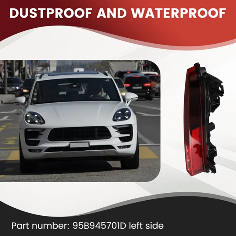 Car Rear Bumper Reflector Light For Porsche Macan 95B. 3 2022-2024