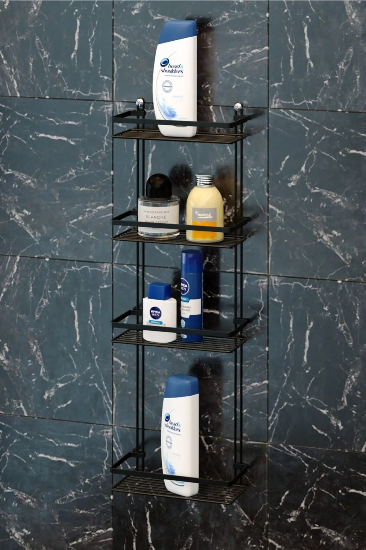 

Four Layer Bathroom Rack Matte Black Es060