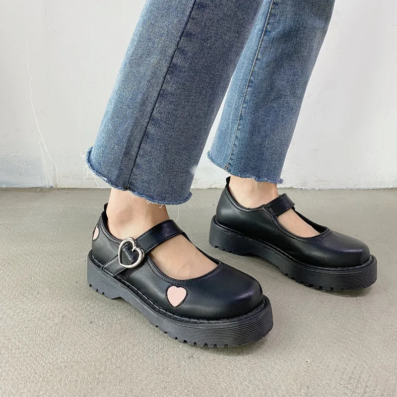 

Heart-shaped Cute Shoes Kawaii Lolita Shoes Women Japanese Sweet Cosplay Kawaii Shoes Women Lolita Sneakers Zapatilla Mujer 2022
