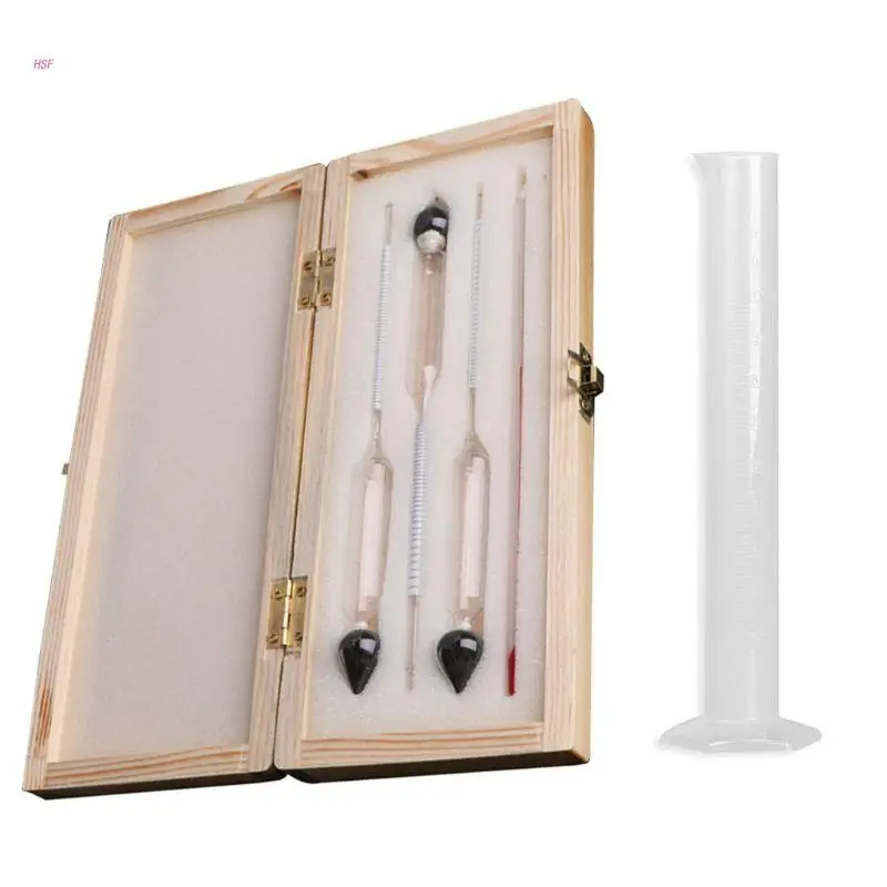 

Alcoholmeter Meter with Wooden Box Wine Concentration Meter Hydrometer Tools for Spirits/Distillates