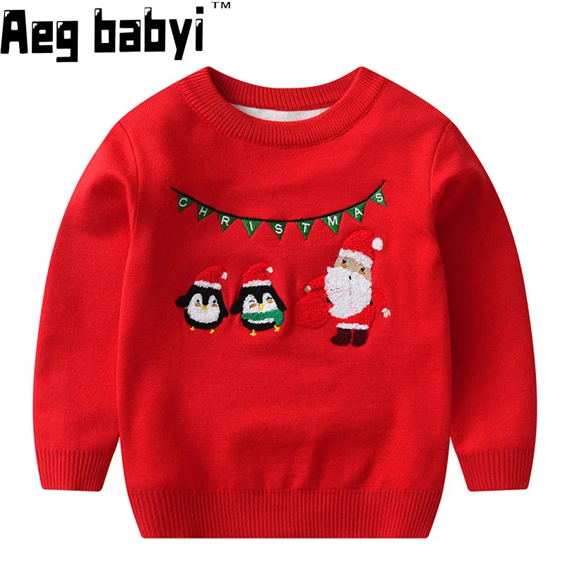 

Kids Christmas Sweaters Baby Boy Girl Cartoon Knit Pullover Warm Sweaters Kids Clothes Autumn Winter Children Xmas Clothing