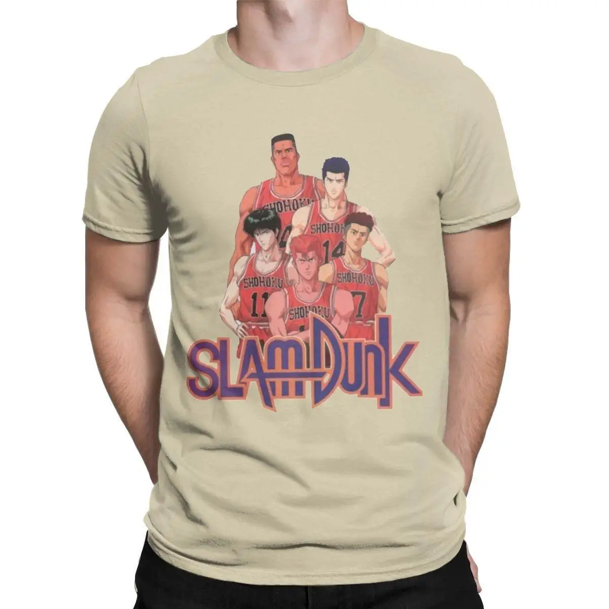 Slam Dunk Classic Basketball T Shirt Men Pure Cotton Funny T-Shirt Crew Neck Sakuragi Hanamichi Tee Shirt Short Sleeve Clothes