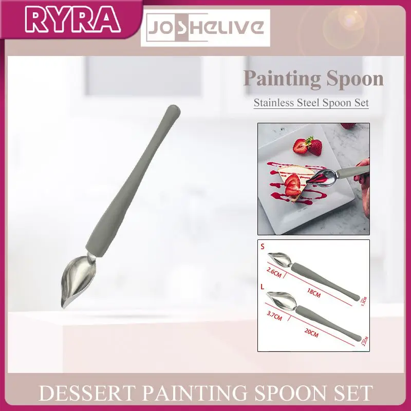 

Кухонное украшение для дома, аксессуары для еды, инструменты для рисования, портативный мини-соус из нержавеющей стали, картина, кофейная ложка, набор ложек для рисования