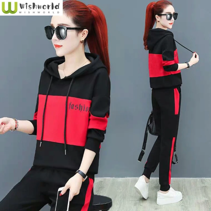

Casual Sportswear Women's Suit 2022 Spring and Autumn Korean Version New Foreign Style Fashion Long Sleeve Top Two-piece Set
