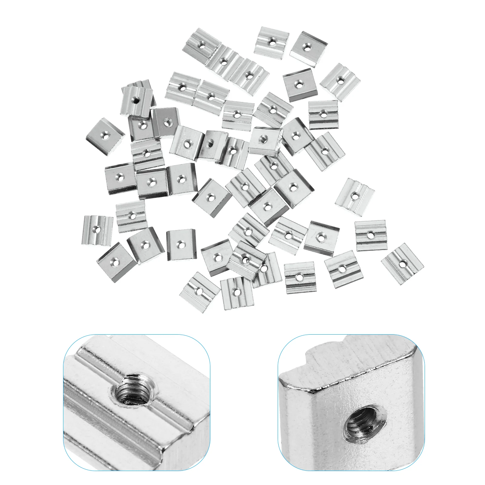 

50 Pcs Aluminum Slot Carbon Steel T Slot Nut Sliding Slot Nuts Printer Accessory