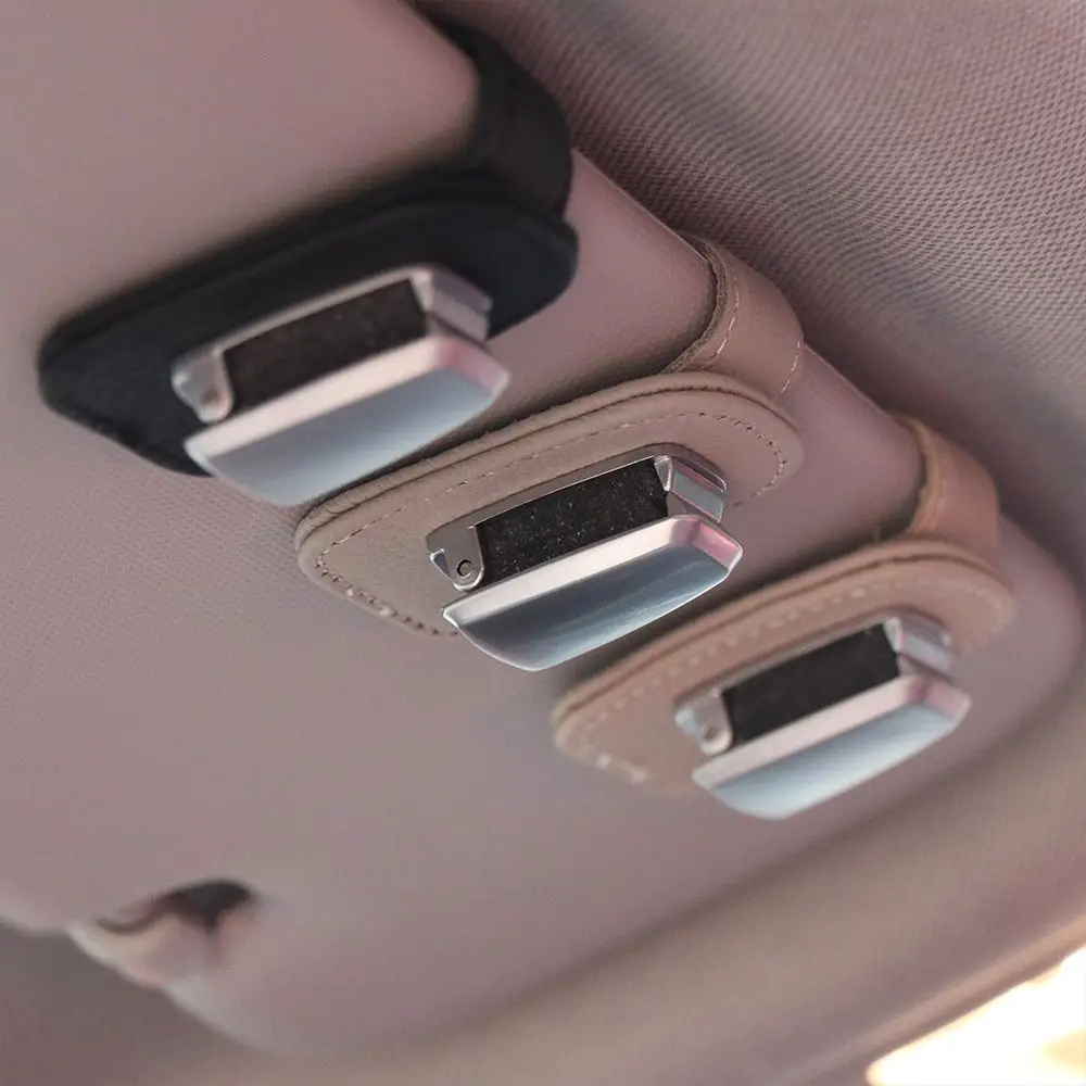 

Fastener Universal Leather Auto Accessories Ticket Card Clamp Glasses Cases Car Visor Car Sunglass Holder